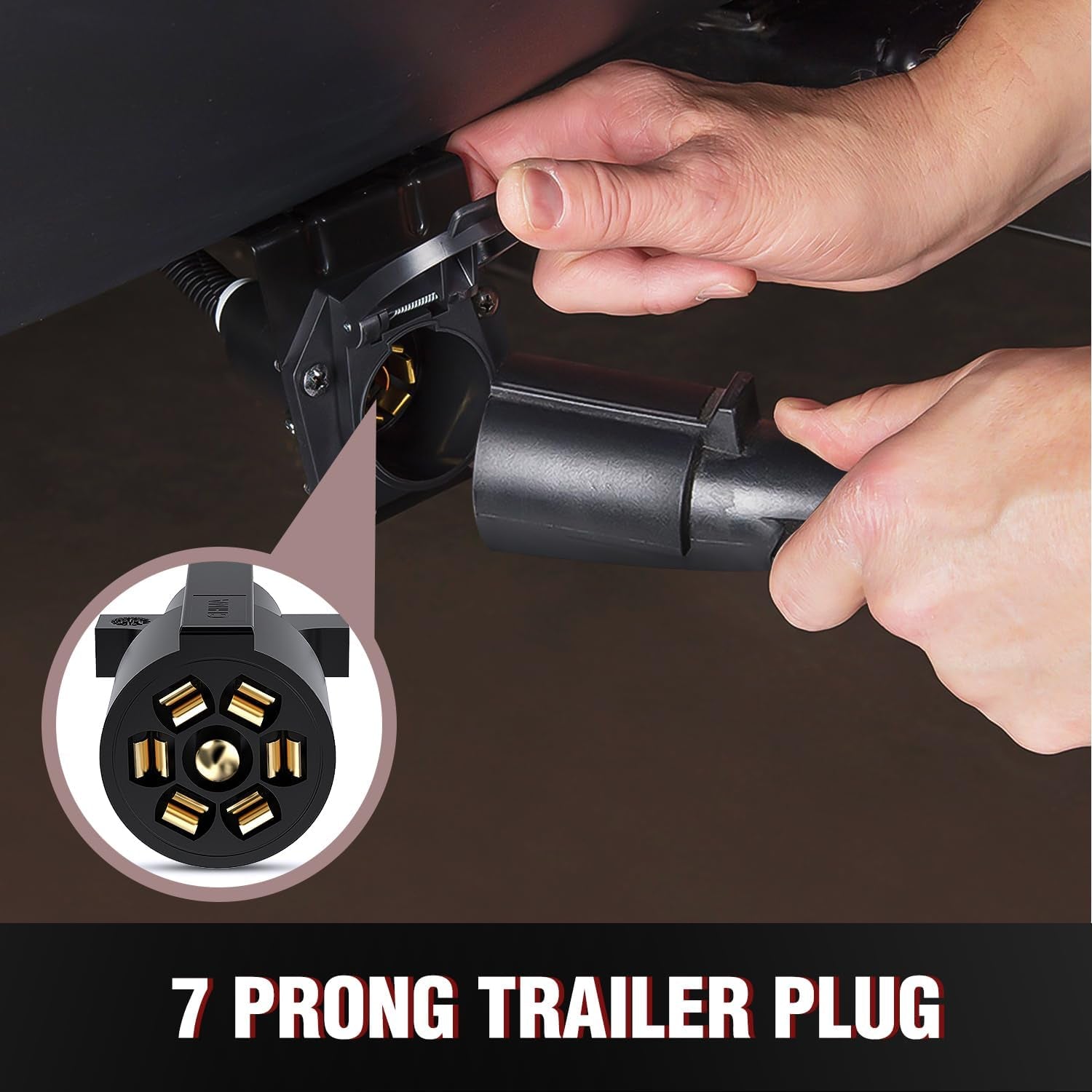 12Feet 7Way Heavy Duty 7 Pin Plug Inline Trailer Cord for Truck Camper Blade Molded RV Cable Wire Weatherproof & Corrosion Resistant-12Ft, 2 Years Warranty