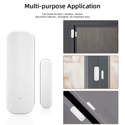 Zigbee or Wifi Window Door Sensor with Battery Tuya Smart Home Security Alarm System Voice Control via Alexa Google Home Smart