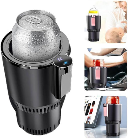 2-In-1 Car Cup Warmer Cooler, Smart Car Cup Mug Holder Auto Car Cooling and Heating Cup Holder Car Tumbler Holder Practical Car Refrigerator Cooler Insulation Drink Cooler Cup (Black)