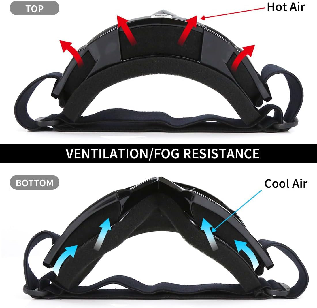 Motocross Goggles - ATV Dirt Bike Motorcycle UTV MX Offroad Riding Goggles with anti UV, Dustproof, anti Fog Lenses for Men, Women, Youth & Kids