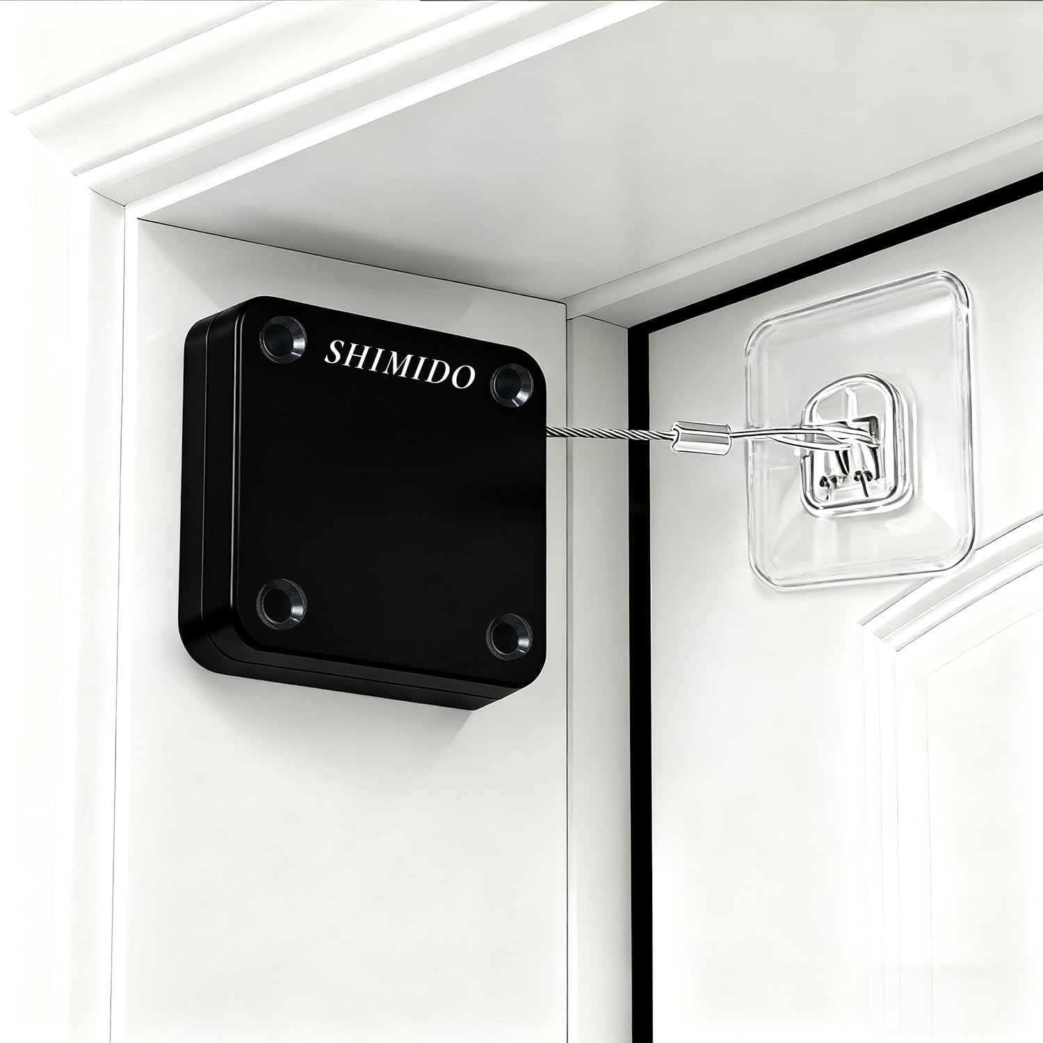 SHIMIDO Ferme-Porte Automatique Rétractable, Installation Sans Outil, Puissance 1.5kg, Universel et Fiable