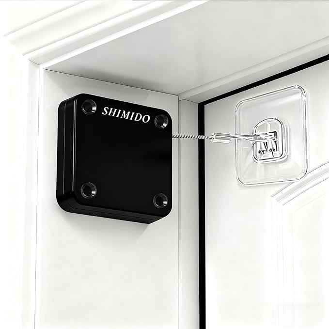 SHIMIDO Ferme-Porte Automatique Rétractable, Installation Sans Outil, Puissance 1.5kg, Universel et Fiable