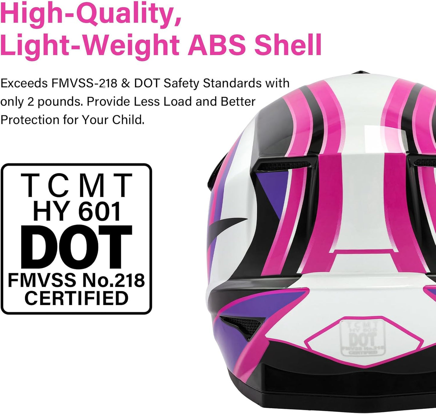 Dot Youth Kids ATV Motorcycle Helmets Full-Face Kids Helmet with Adjustable Chin Strap for Boys and Girls Kids Dirt Bike BMX Cycling W/Goggles+Gloves