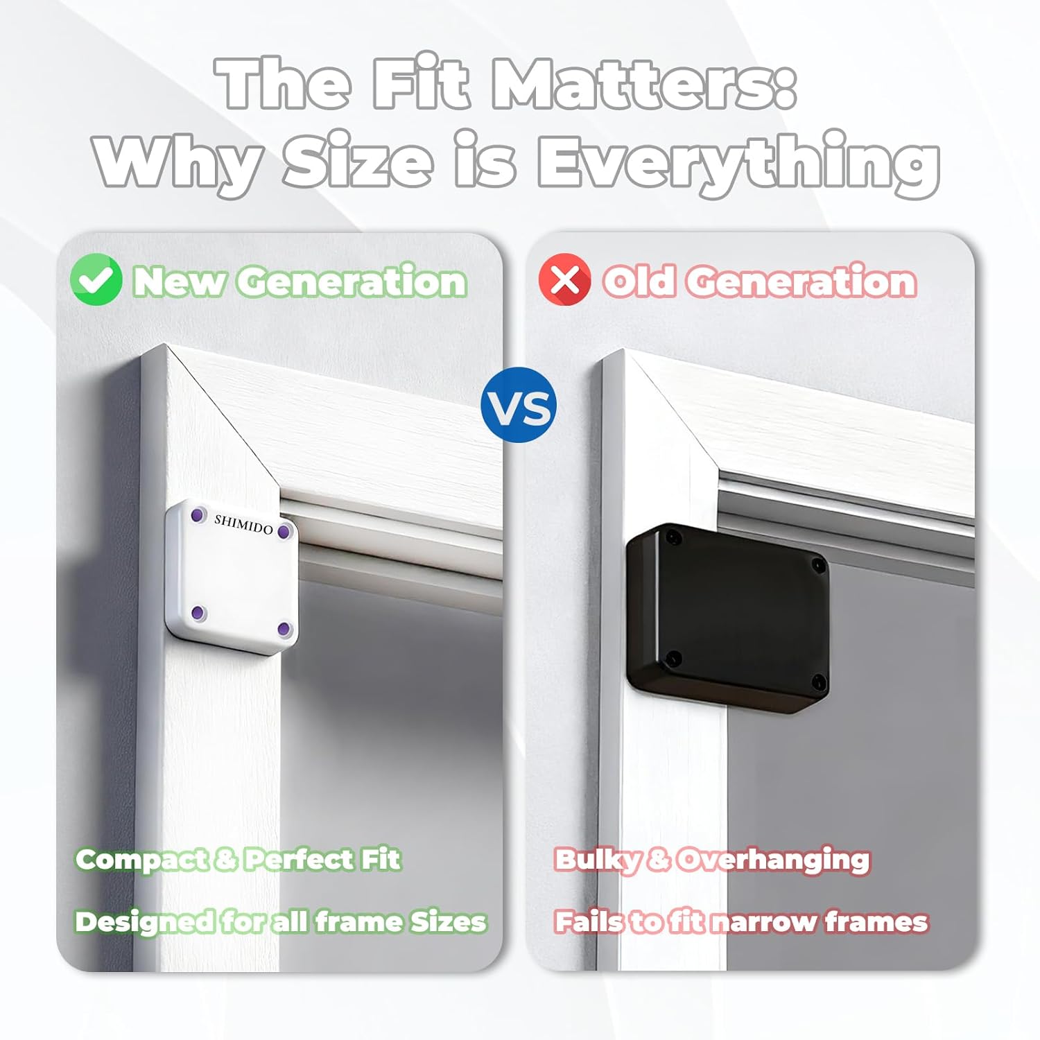 SHIMIDO Ferme-Porte Automatique Rétractable, Installation Sans Outil, Puissance 1.5kg, Universel et Fiable