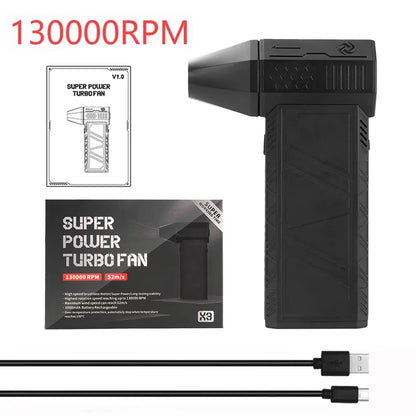 Mini Turbo Jet Fan Electric Air Duster with 1&3 Gear Adjustable Speed 130000RPM 52M/S Car Computer Cleaning Blower Tool Kit
