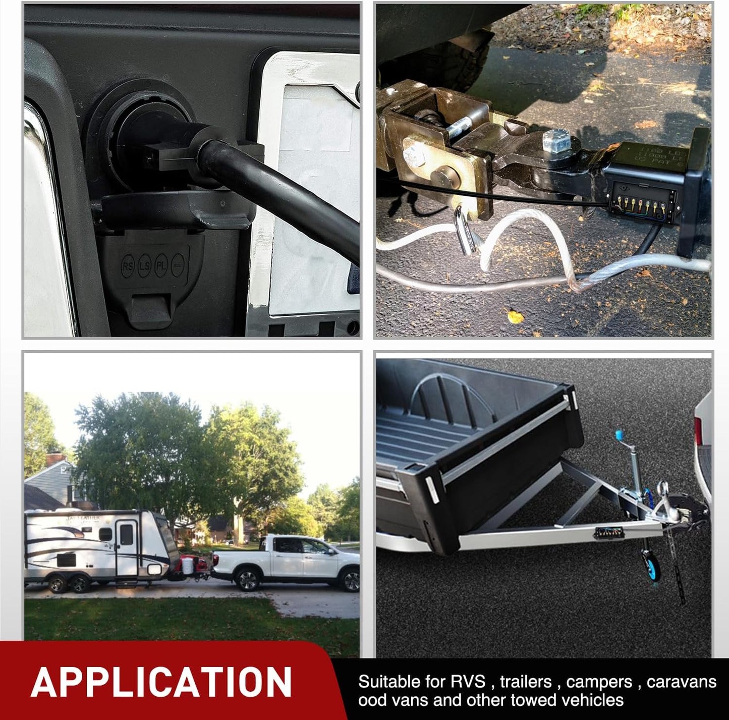 12Feet 7Way Heavy Duty 7 Pin Plug Inline Trailer Cord for Truck Camper Blade Molded RV Cable Wire Weatherproof & Corrosion Resistant-12Ft, 2 Years Warranty