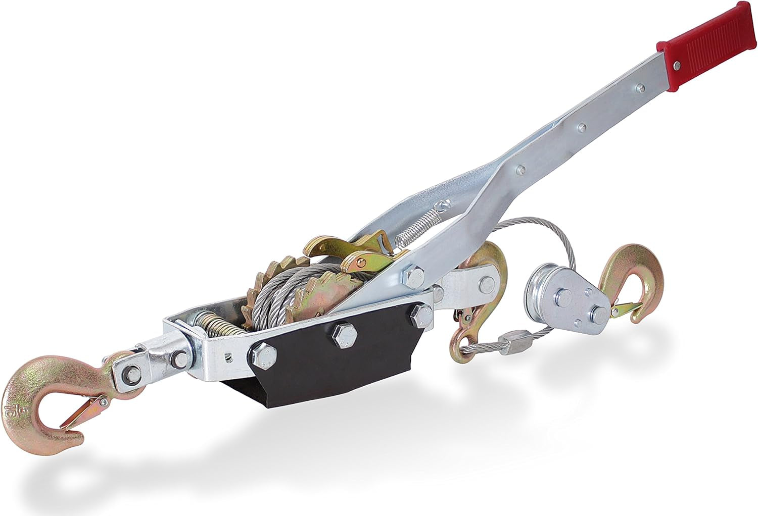 Come along Winch Heavy Duty - 4 Ton Power Puller Hand Winch with Cable and Pulley - Come along Tool - Power Cable Puller with Dual Gears Ratchet System for Easy Hand Pulling (3 Hooks)-