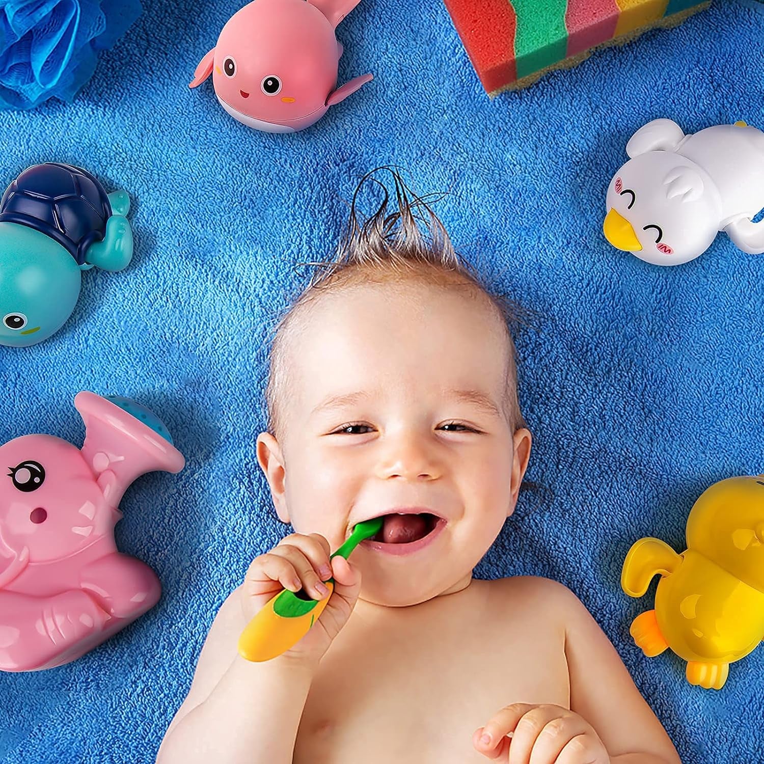 Bath Toys, 6 Pack Baby Bath Toys for Toddlers 1-3, Floating Wind-Up Toys Swimming Pool Games Water Play Set Gift for Bathtub Shower Beach Infant Toddlers Kids Boys Girls Ages 4-8 Years Old