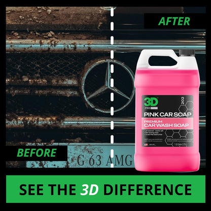 Pink Car Soap – 1 Gallon |Ph Neutral Car Wash Soap with High Suds & Cherry Scent | Scratch-Free, High Gloss Shine | Safe on Wax & Sealants | Weekly Car Care
