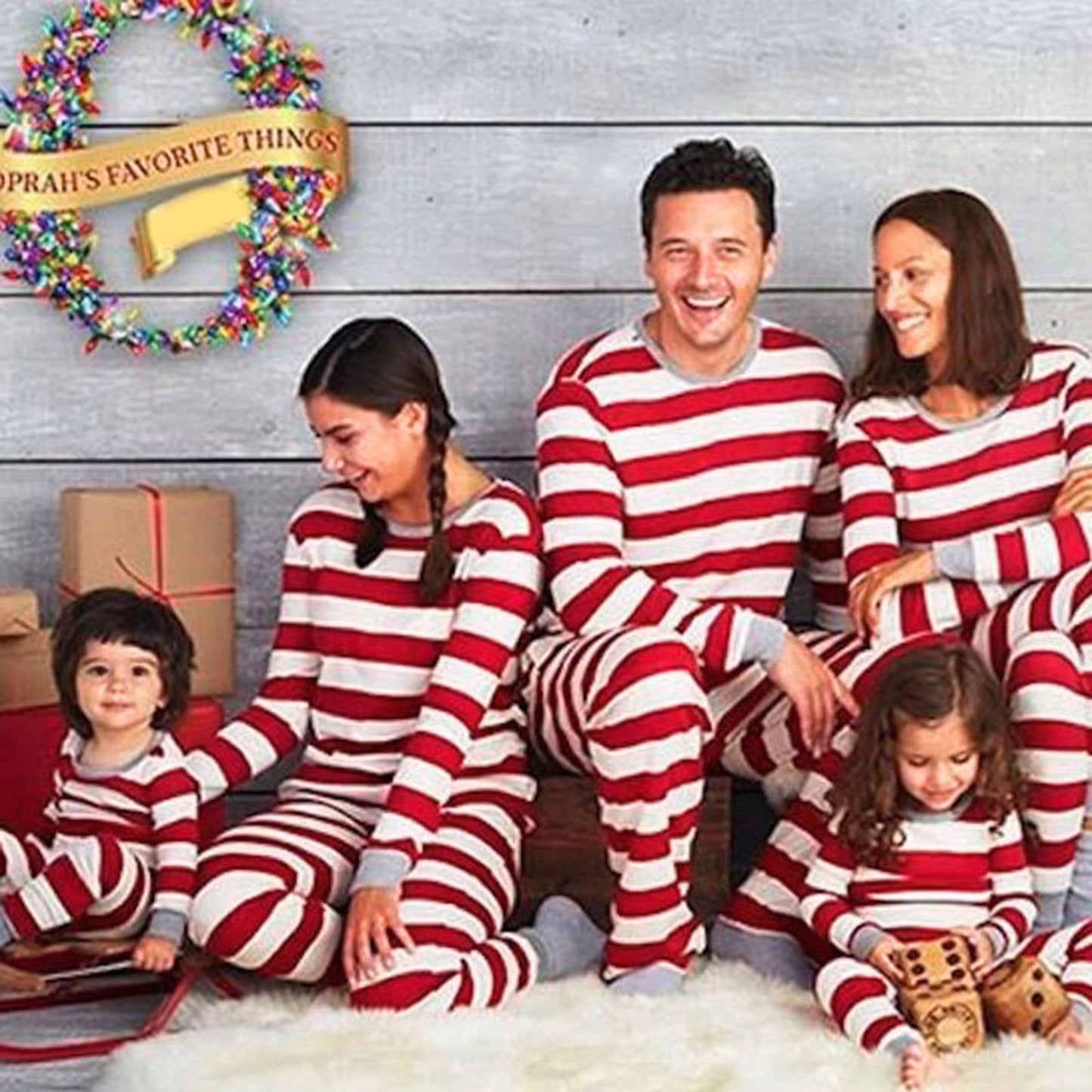 New Christmas Family Pajamas Set Long Sleeve Tops with Pants for Women Men Stripe Design Christmas Sleepwear Set Pyjama Femme