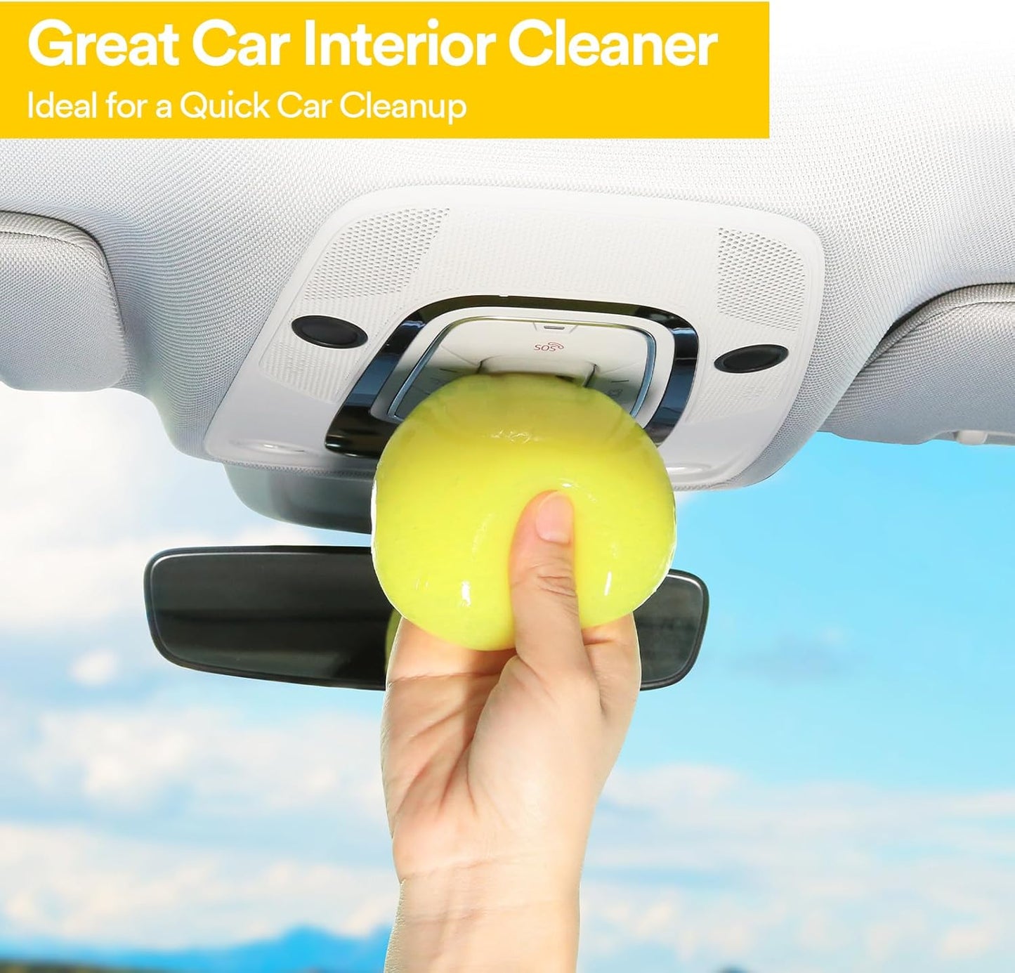 Car Cleaning Gel Detailing Kit Car Cleaning Putty Car Slime Interior Cleaner Supplies Car Accessories Yellow Stocking Stuffers Gifts for Men Women White Elephant Gifts Adults Teens Christmas