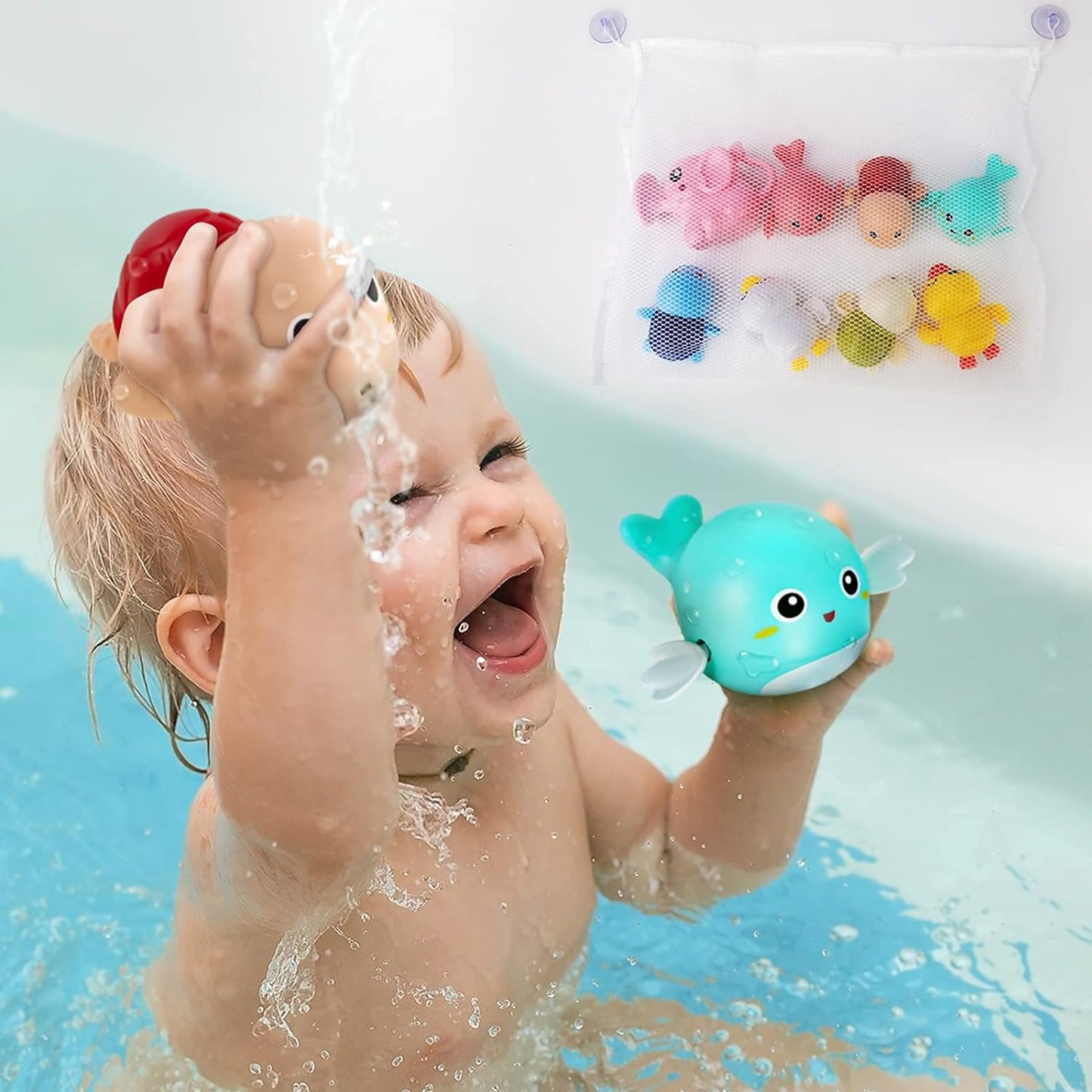 Bath Toys, 6 Pack Baby Bath Toys for Toddlers 1-3, Floating Wind-Up Toys Swimming Pool Games Water Play Set Gift for Bathtub Shower Beach Infant Toddlers Kids Boys Girls Ages 4-8 Years Old
